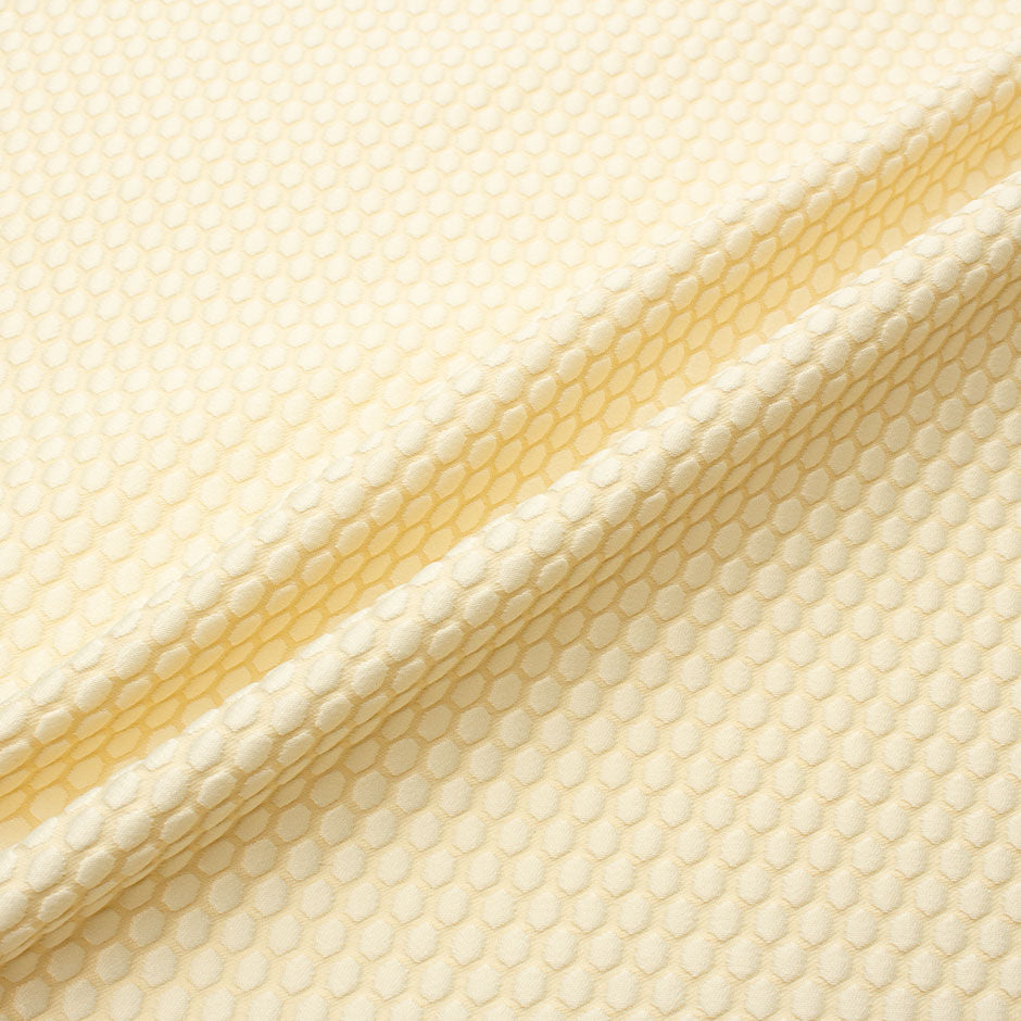 Vanilla Yellow Hexagon Jacquard Microfibre