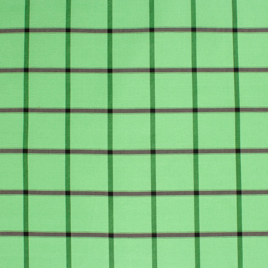 Rich Green Checkered Pure Silk Taffeta