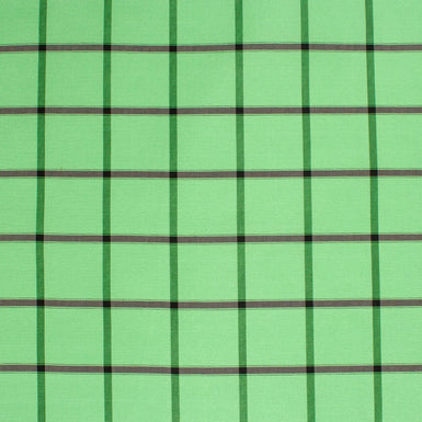 Rich Green Checkered Pure Silk Taffeta
