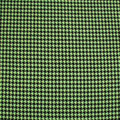 Fluorescent Green & Black Houndstooth Pure Wool