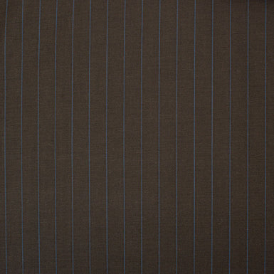 Blue Pinstriped Brown Silk & Cotton Suiting (A 2.25m Piece)