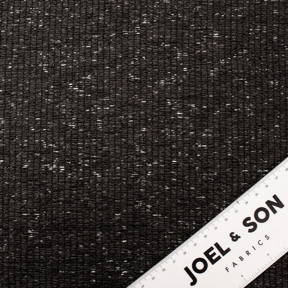 Black Woven Poly & Wool Blend