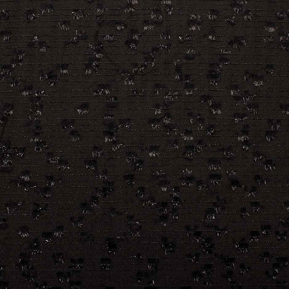 Black Metallic Silk Blend Brocade