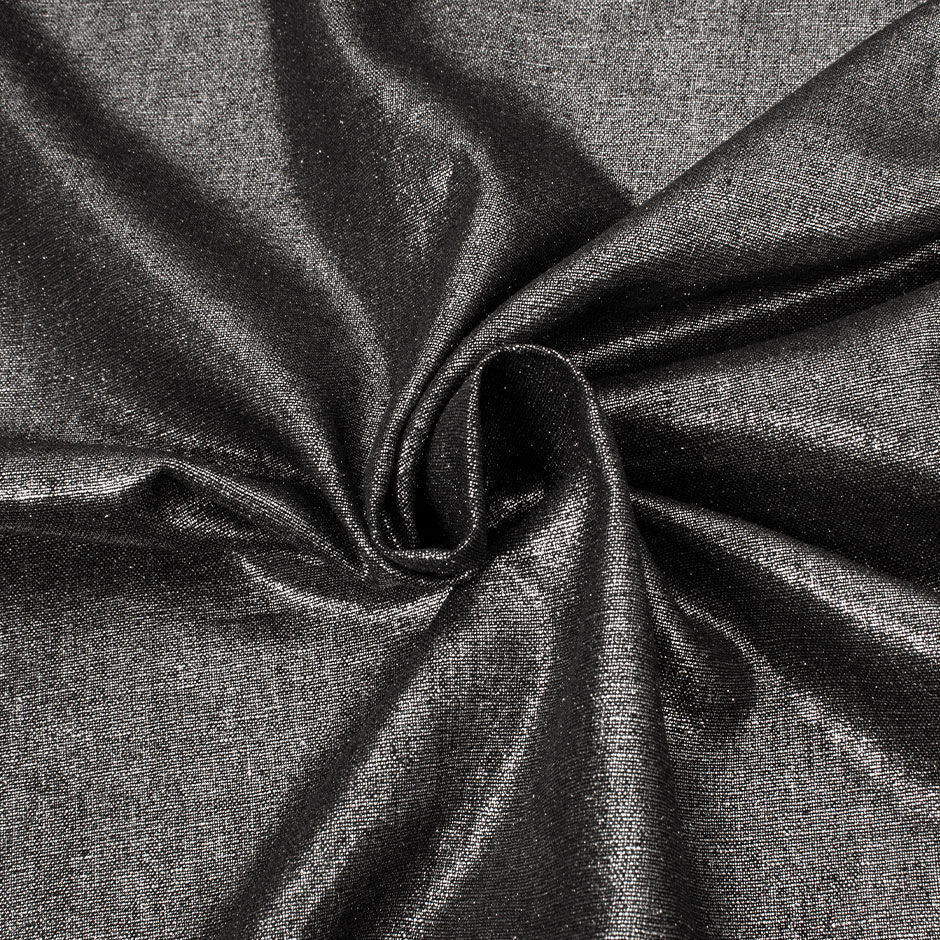 Silver Grey Linen & Cotton Lamé