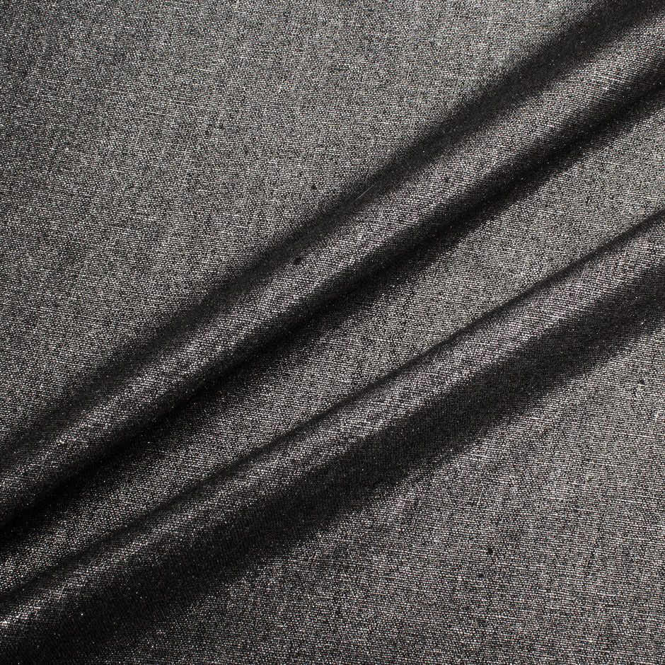 Silver Grey Linen & Cotton Lamé