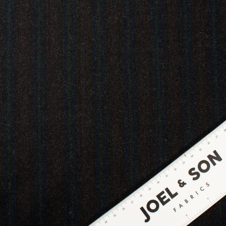 Blue & Green Pinstriped Brown Pure Wool