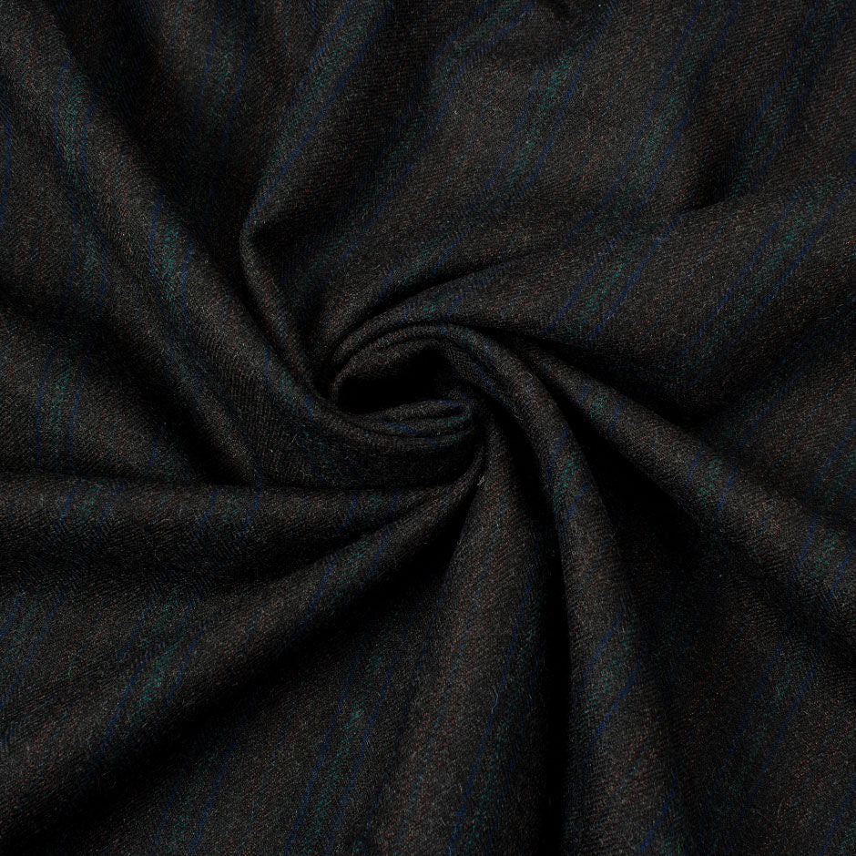 Blue & Green Pinstriped Brown Pure Wool
