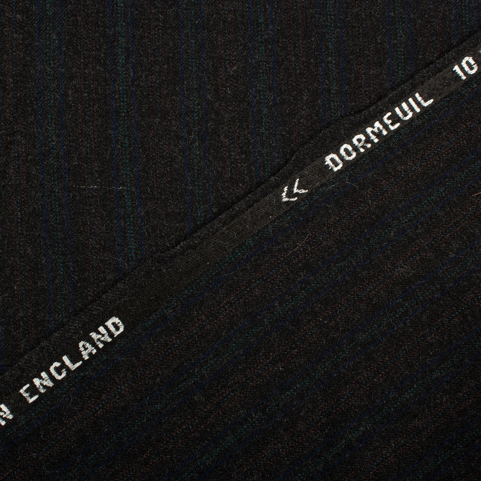 Blue & Green Pinstriped Brown Pure Wool