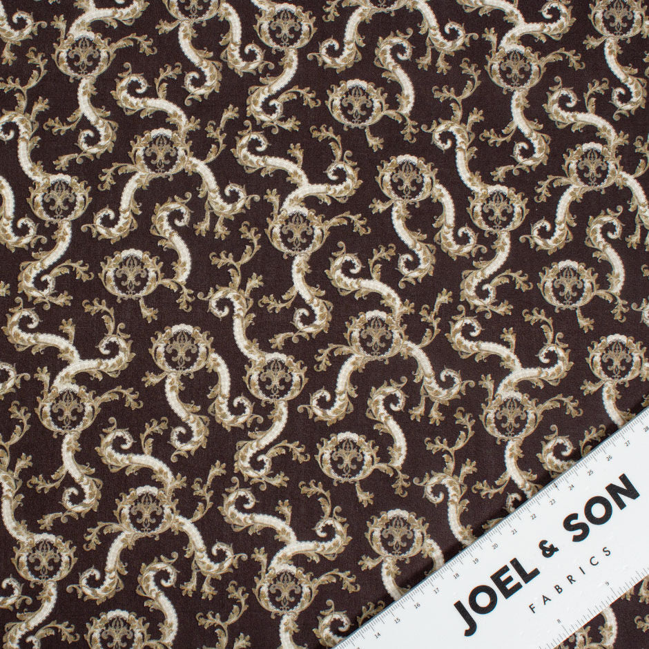 Fleur de Lis Printed Grenache Cotton Tana Lawn (A 2.50m Piece)