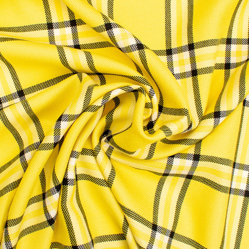 Canary Yellow & Black Tartan Shop Tartan Wool