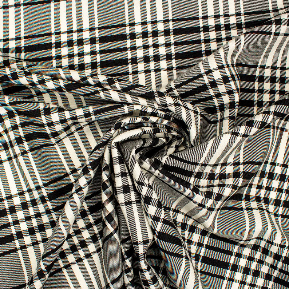 Monochrome Pure Wool Tartan