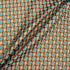 Turquoise/Brown Geometric Metallic Brocade