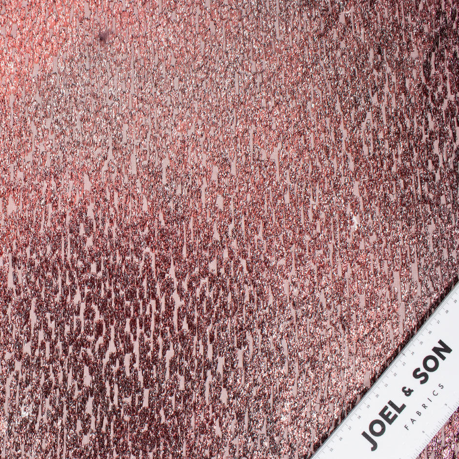 Antique Rose Pink Metallic Devoré Velvet