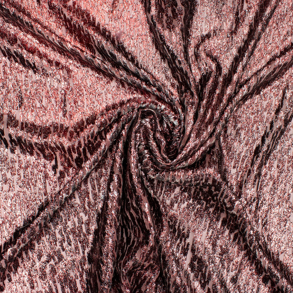 Antique Rose Pink Metallic Devoré Velvet
