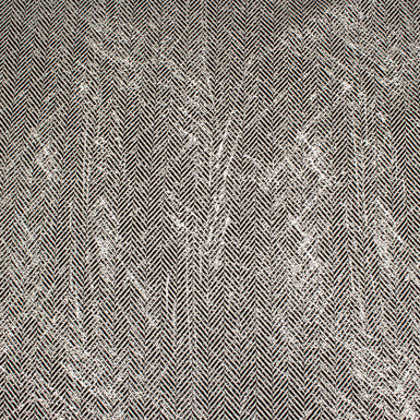 Monochrome Silver Laminated Double Sided Herringbone Wool