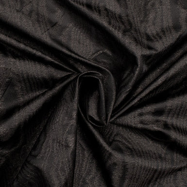 Black Moiré Poly & Silk Blend