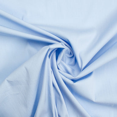 Rich Baby Blue Plain Cotton  Stretch Shirting