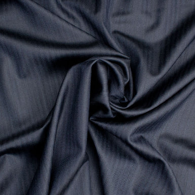 Blue Herringbone Wool & Cashmere Blend Suiting