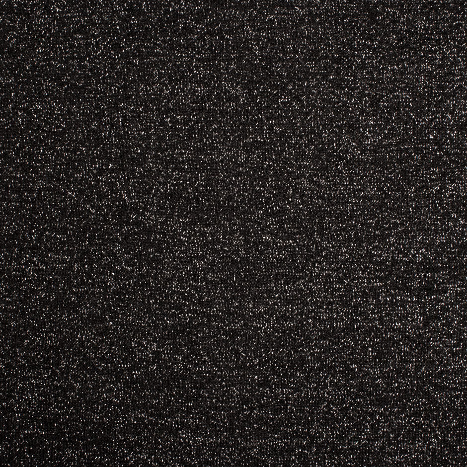 Silver Metallic Black Stretch Jersey Knit