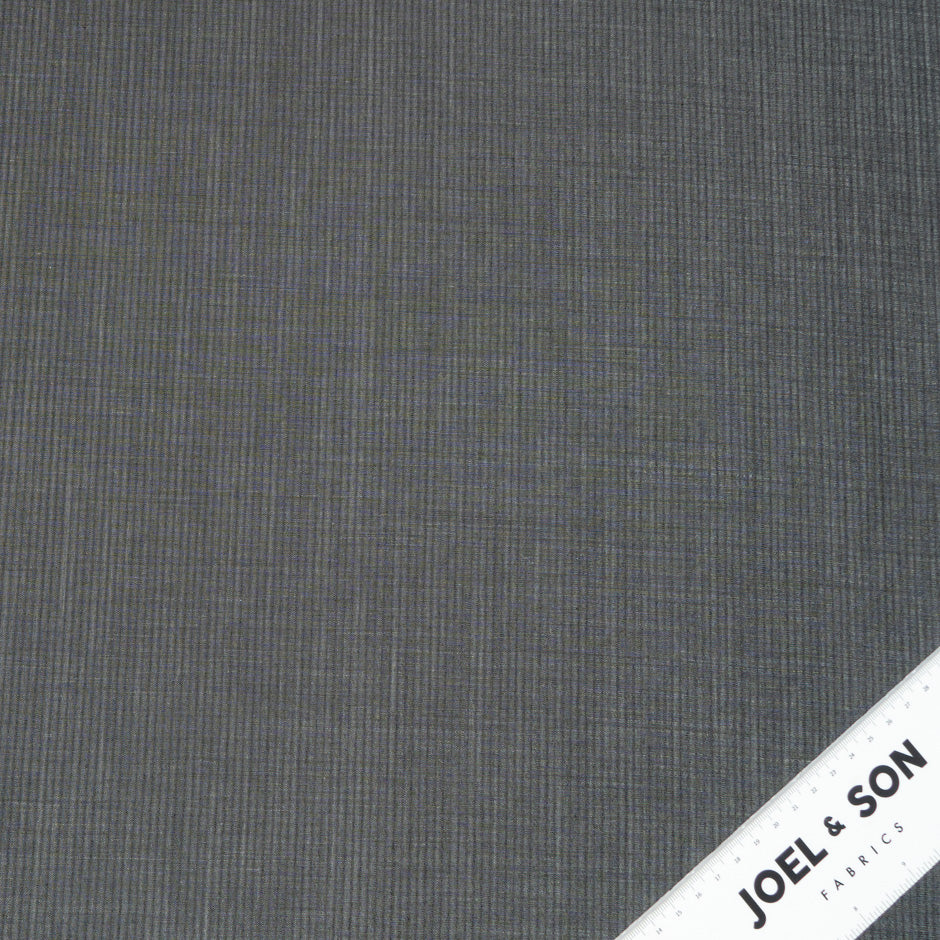 Grey Striped Summer Kid Wool & Mohair Suiting (A 2.75m Piece)