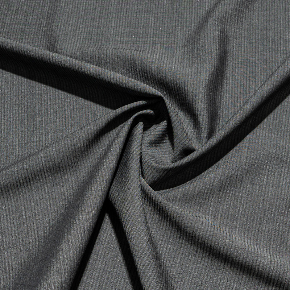 Grey Striped Summer Kid Wool & Mohair Suiting (A 2.75m Piece)