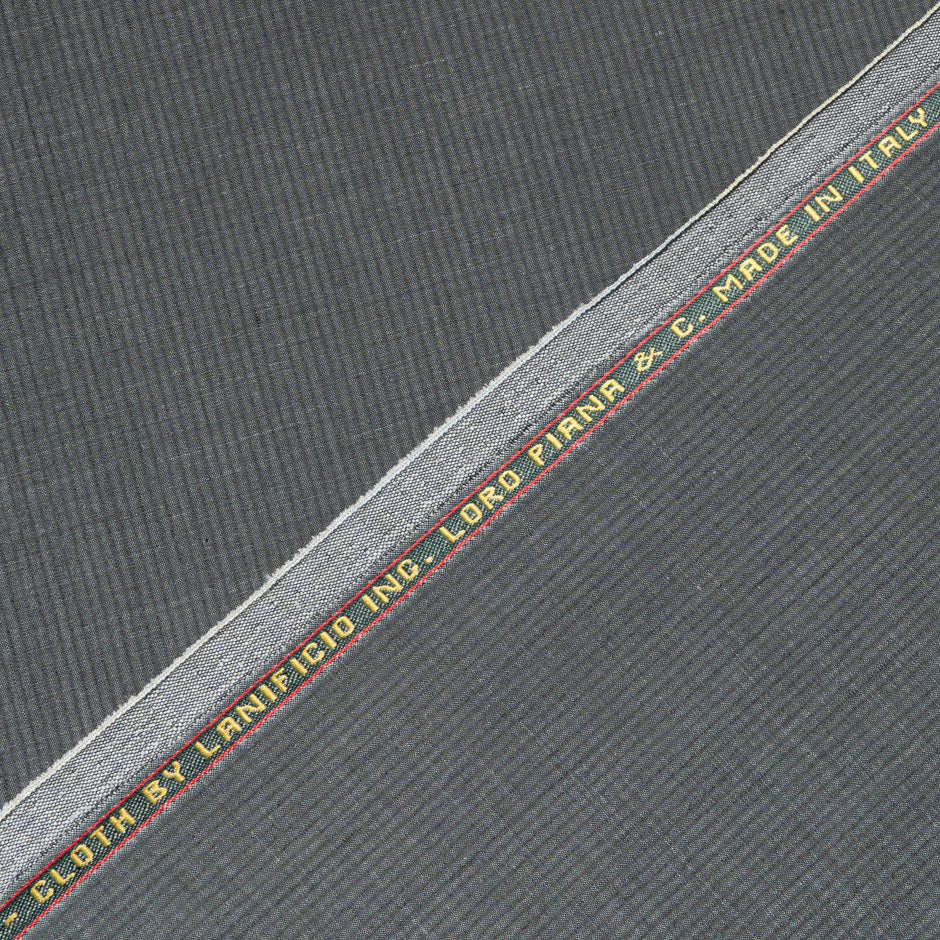 Grey Striped Summer Kid Wool & Mohair Suiting (A 2.75m Piece)