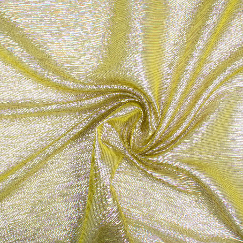 Iridescent Lime Lightweight Metallic Lamé