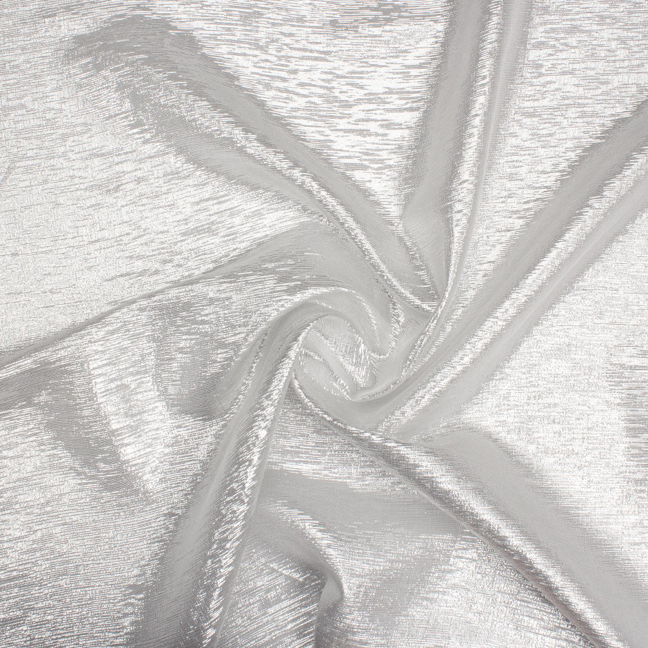 Silver White Metallic Lightweight Silk Lamé (A 1.50m Piece)