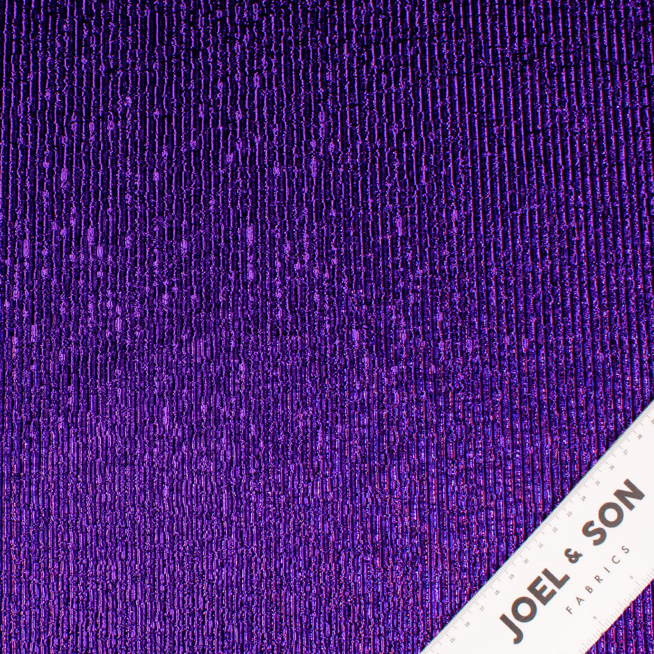 Rich Purple Silk Blend Crinkled Lamé