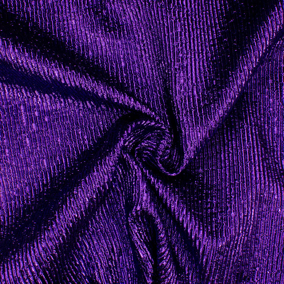 Rich Purple Silk Blend Crinkled Lamé