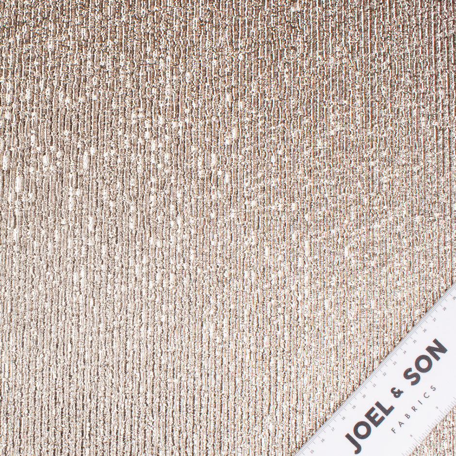Pale Gold Crinkled Silk Blend Metallic Lamé
