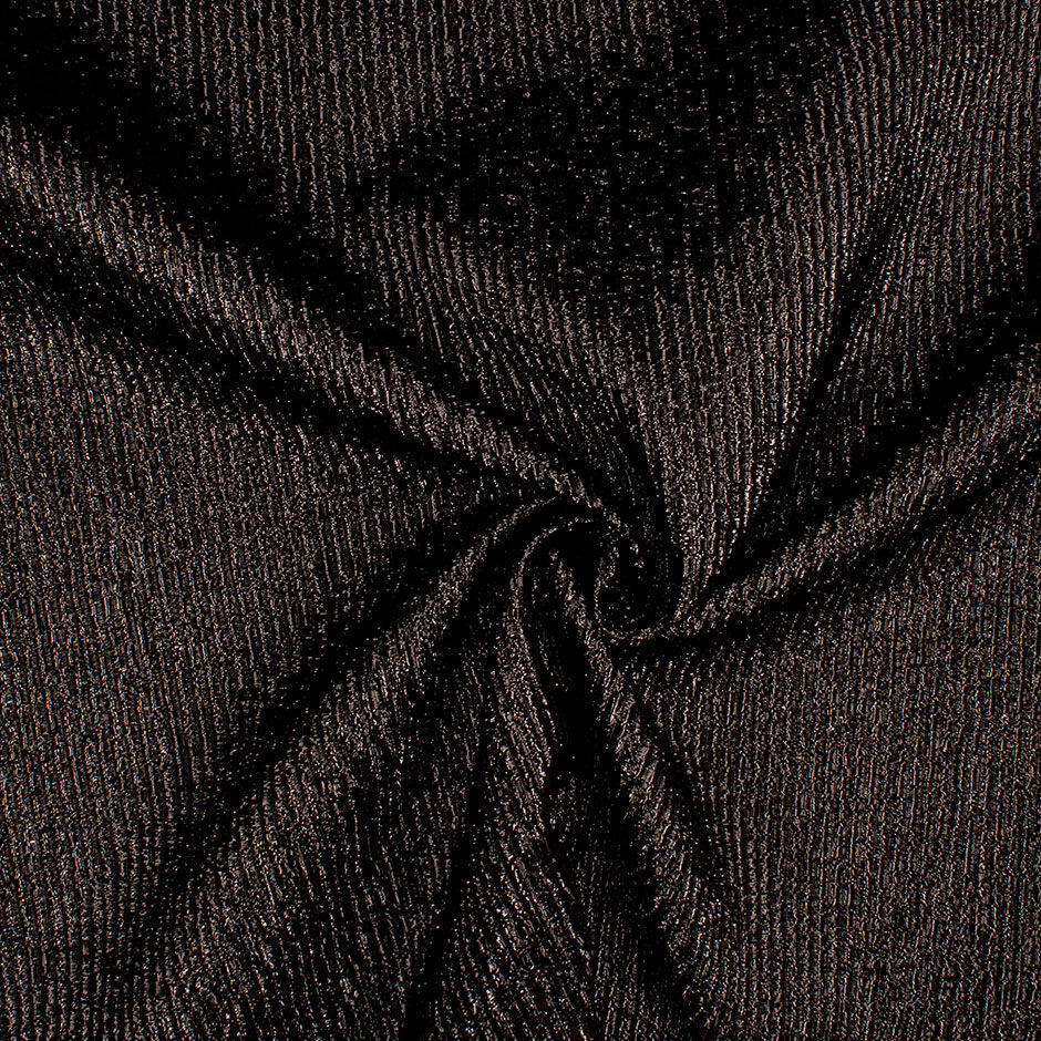 Ebony Metallic Crinkled Silk Blend Lamé