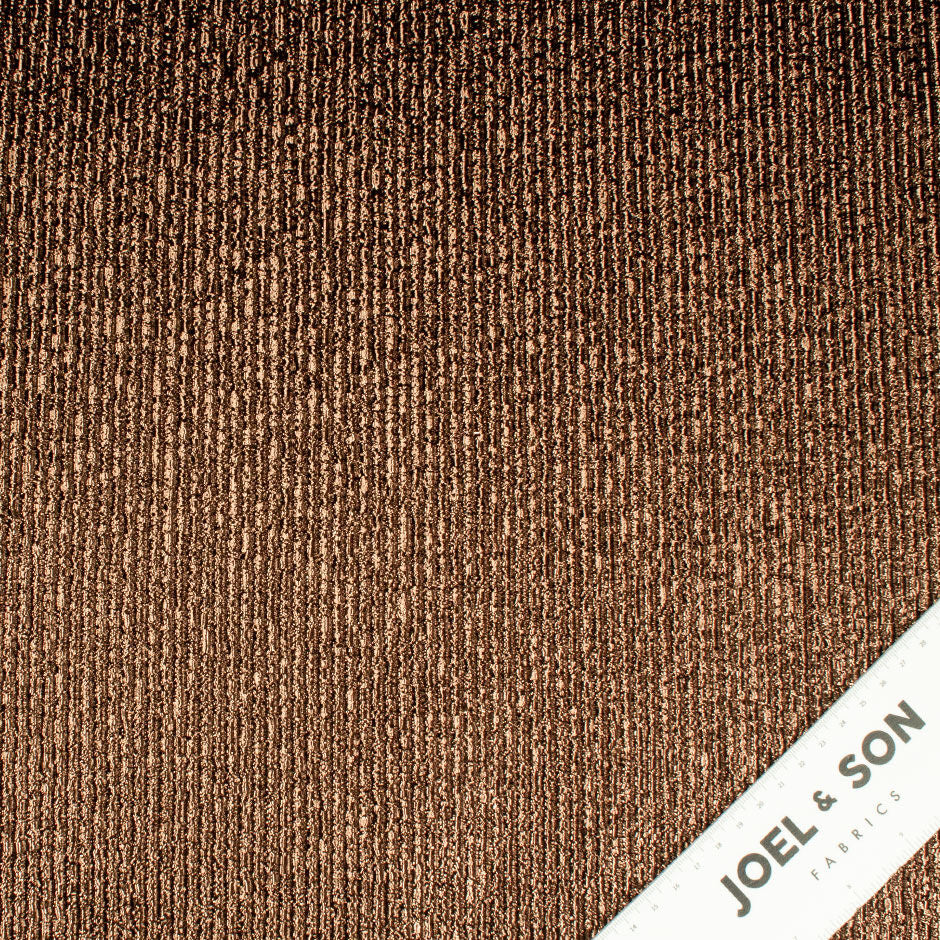 Deep Caramel Crinkled Metallic Silk Blend Lamé