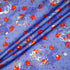 Red Floral Printed Sky Blue Laminated Cotton