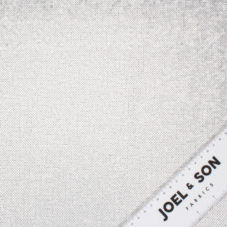 Matte Silver Micro Sequinned Tulle
