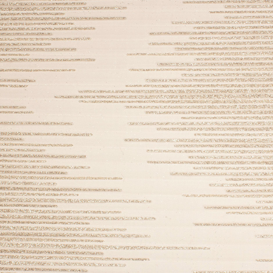 Gold Glitter Embellished Nude Plissé Tulle