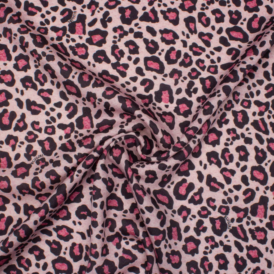 Pink & Dark Grey Animal Printed Pure Wool