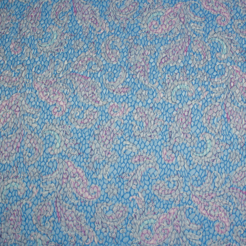 Sky Blue Paisley Printed Matalasse
