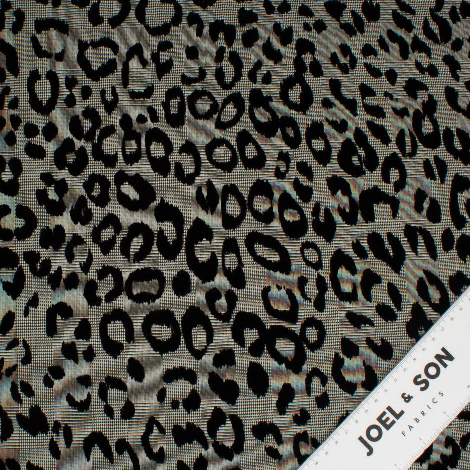 Animal Flocked Prince of Wales Checkered Stretch Wool