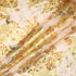 Orange Floral Printed Bright Gold Metallic Organza