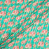 Pink Floral Printed Deep Mint Green Metallic Silk Georgette