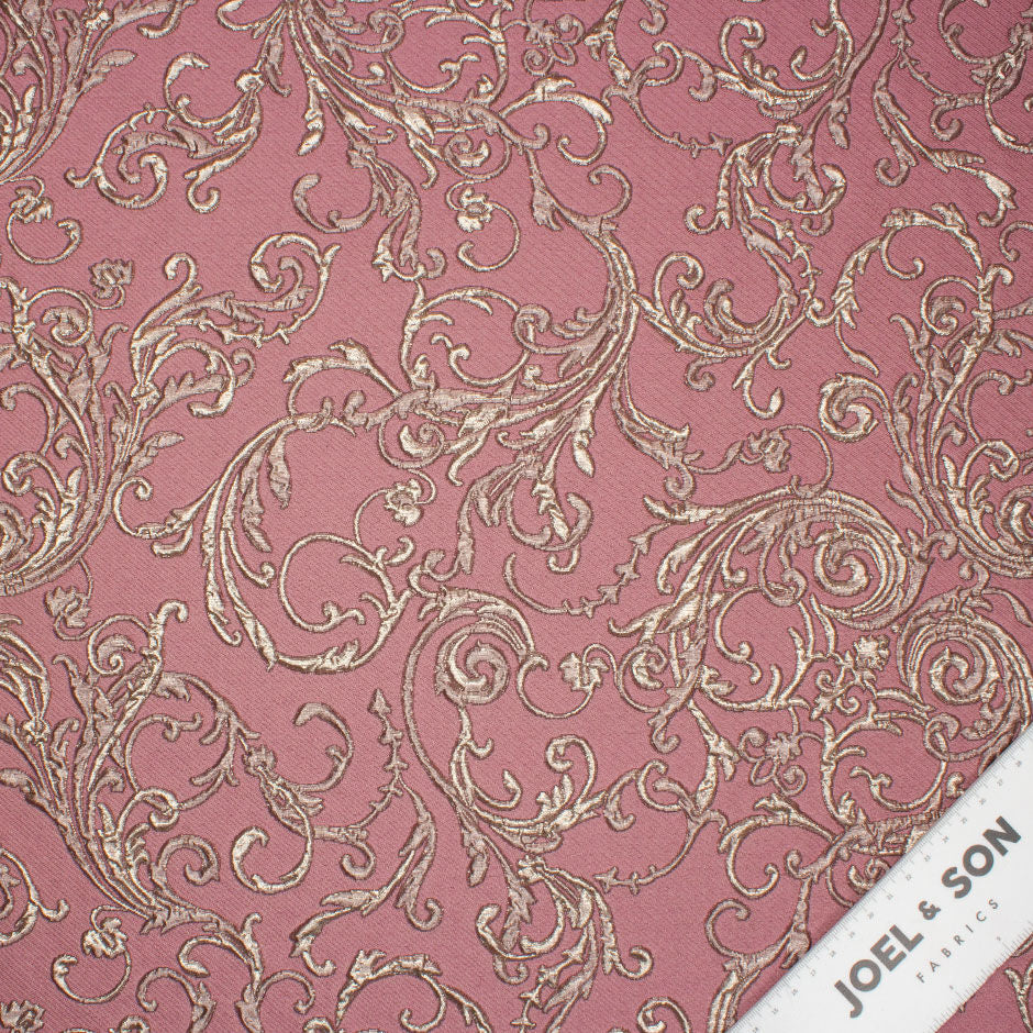 Rouge Pink & Gold Metallic Mixed Fibre Cloqué