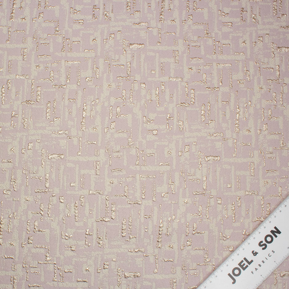 Pale Lilac, Cream & Gold Abstract Mixed Fibre Cloqué