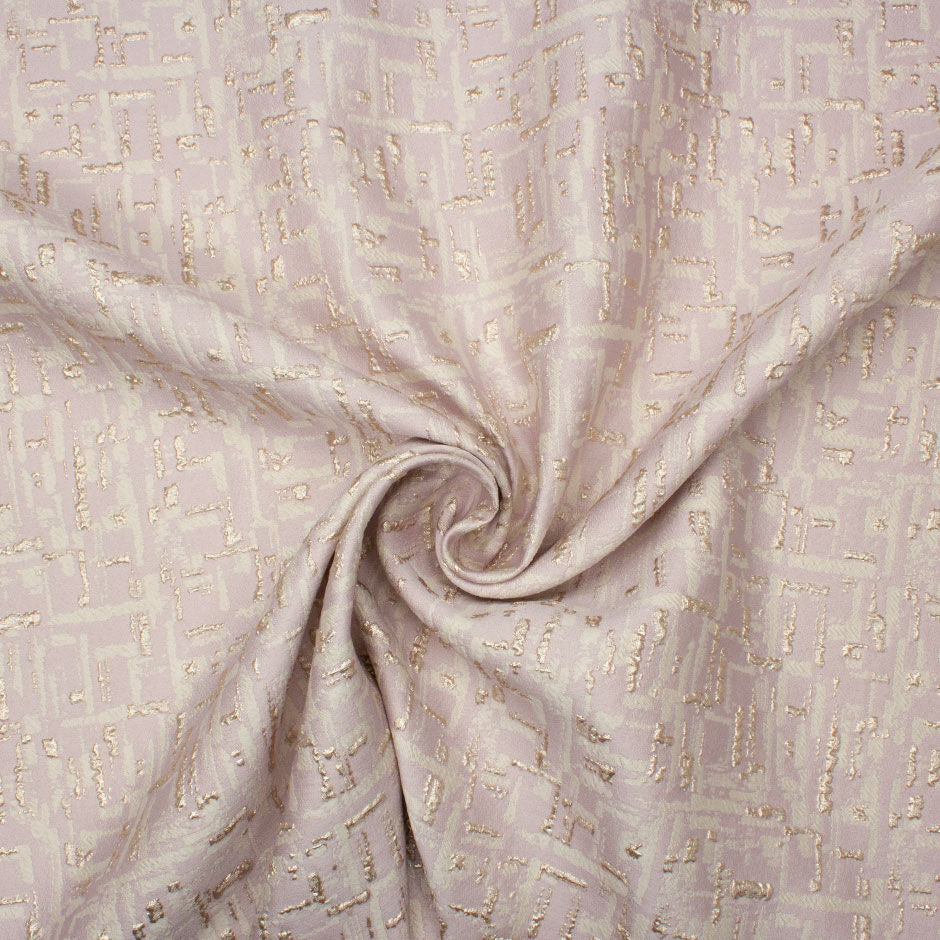 Pale Lilac, Cream & Gold Abstract Mixed Fibre Cloqué