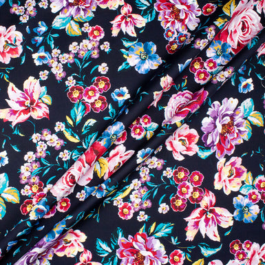 Floral Printed Midnight Blue Luxury Cotton