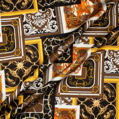Brown Patchwork Printed Luxury Cotton