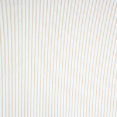 Beige Striped White Lightweight Shirting Cotton