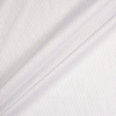Fine Black Striped White Shirting Cotton