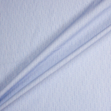 Blue Stripes & Dashes Pure Cotton Shirting Fabric