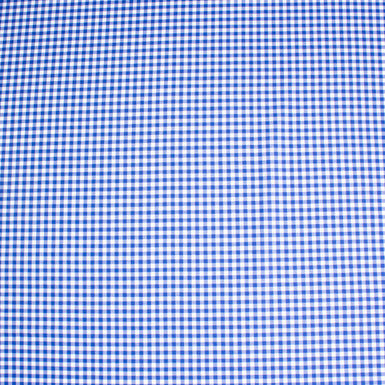 Royal Blue & White Gingham Check Shirting Cotton